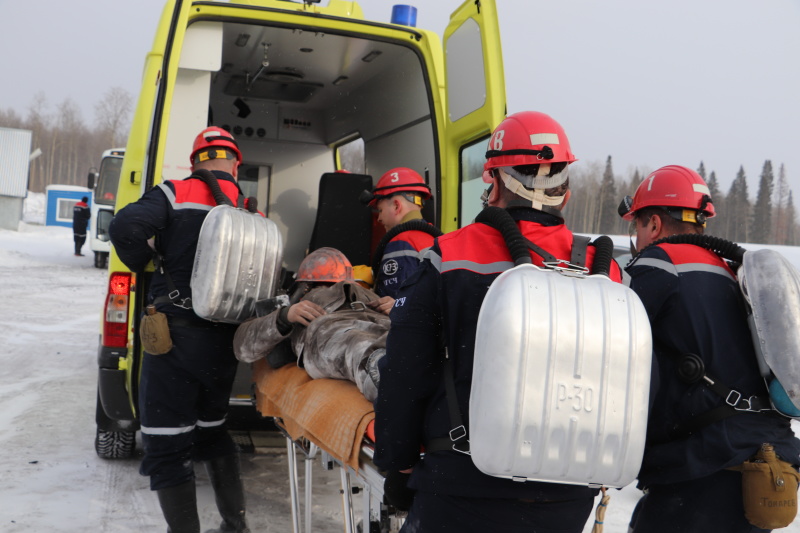 В Кемеровской области горноспасатели провели учения по ликвидации последствий аварии на шахте
