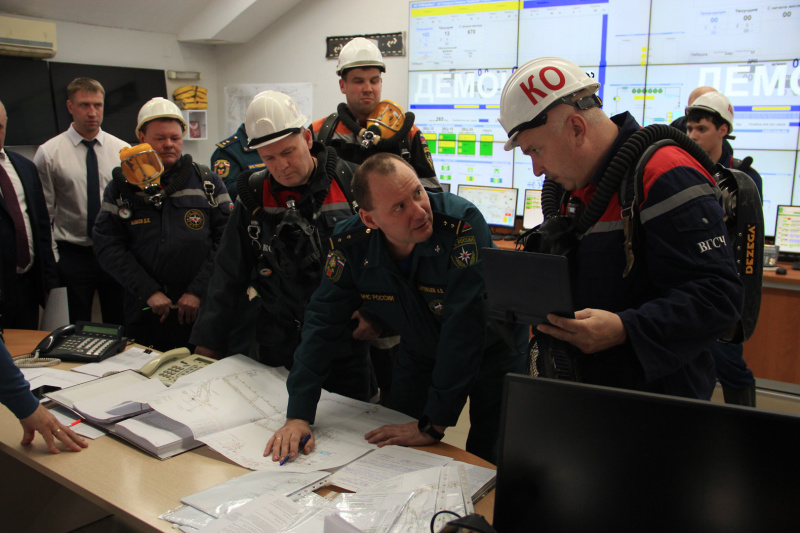 Контрольные тактические учения на шахте «Талдинская-Западная 2»